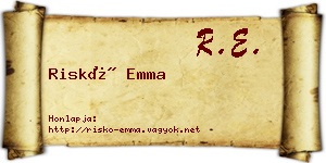 Riskó Emma névjegykártya